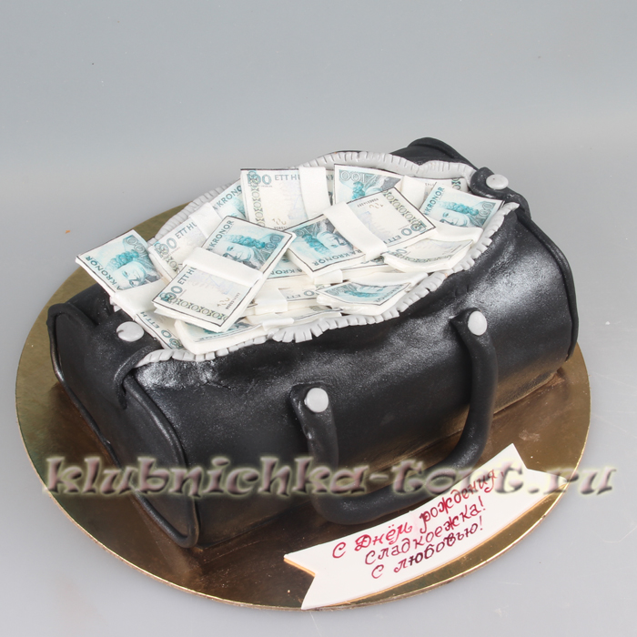 Торт на заказ "Саквояж с банкнотами" 